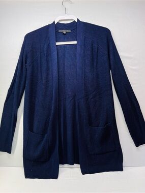 Cyrus Navy Open-Front Pocket Cardigan